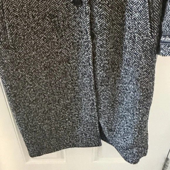 Levi's Black & Gray Herringbone Wool blend Coat - Picture 4 of 12
